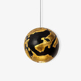 Modern Geometric Structure Pendant Light Black and Gold Foam Hanging Ceiling Lamp