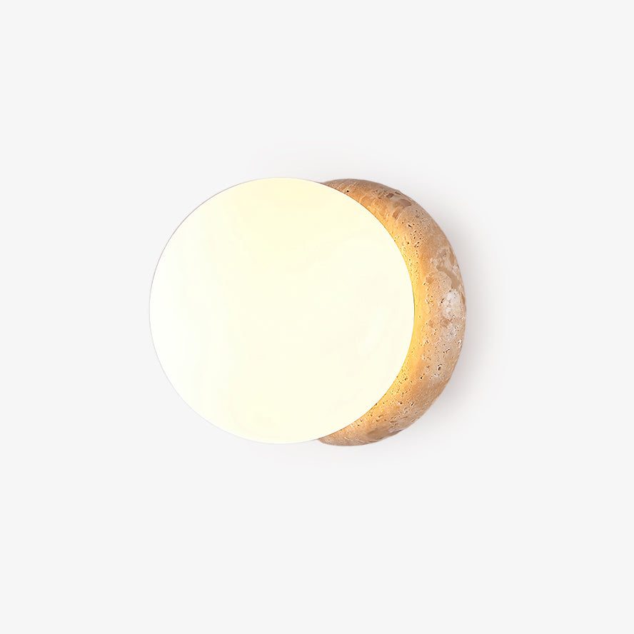 Modern Geometric Travertine Stone Wall Sconce Light for Bedside and Hallway