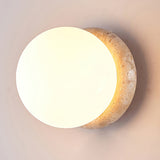 Modern Geometric Travertine Stone Wall Sconce Light for Bedside and Hallway
