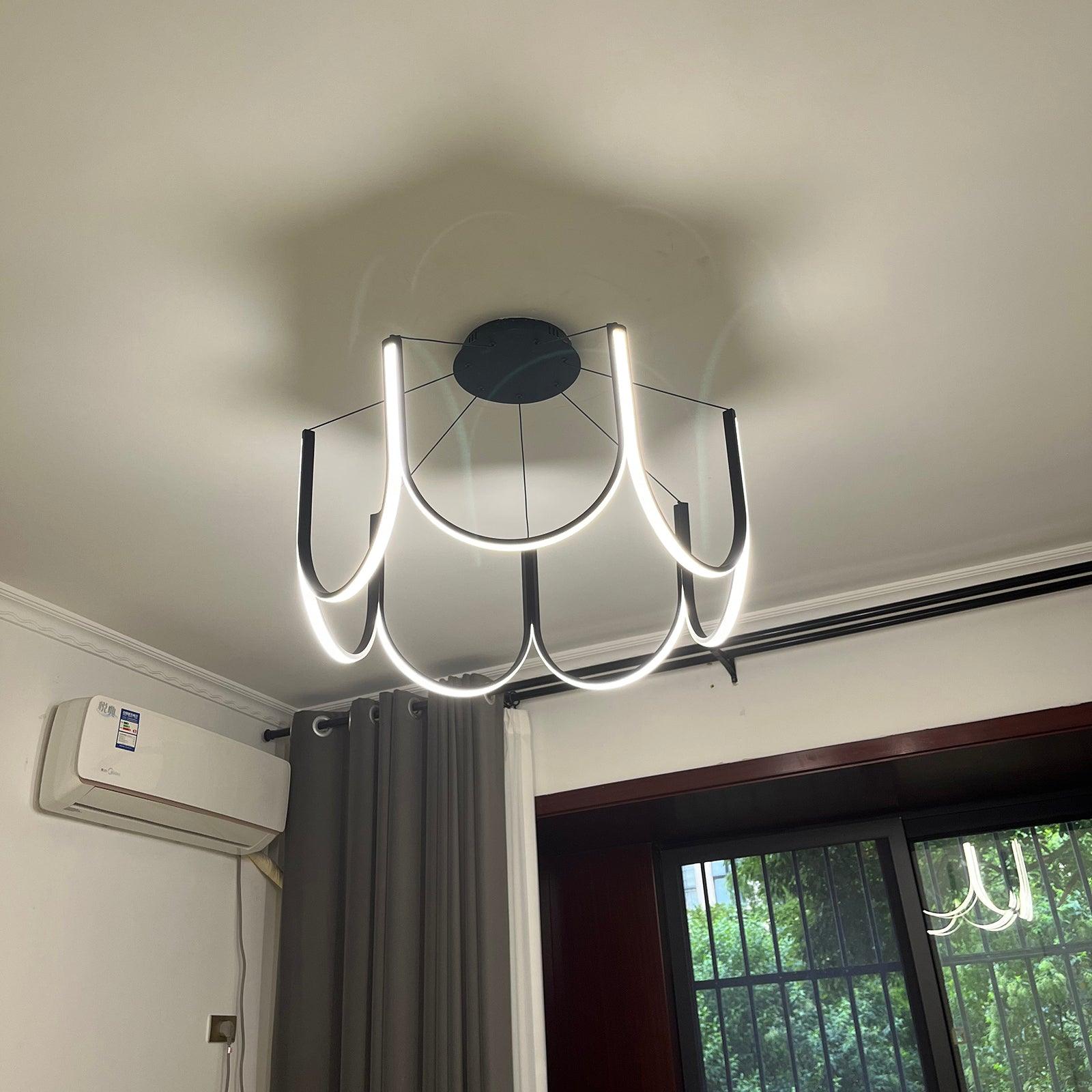 Modern Geometric U Shaped LED Pendant Light for Contemporary Dining and Living Spaces