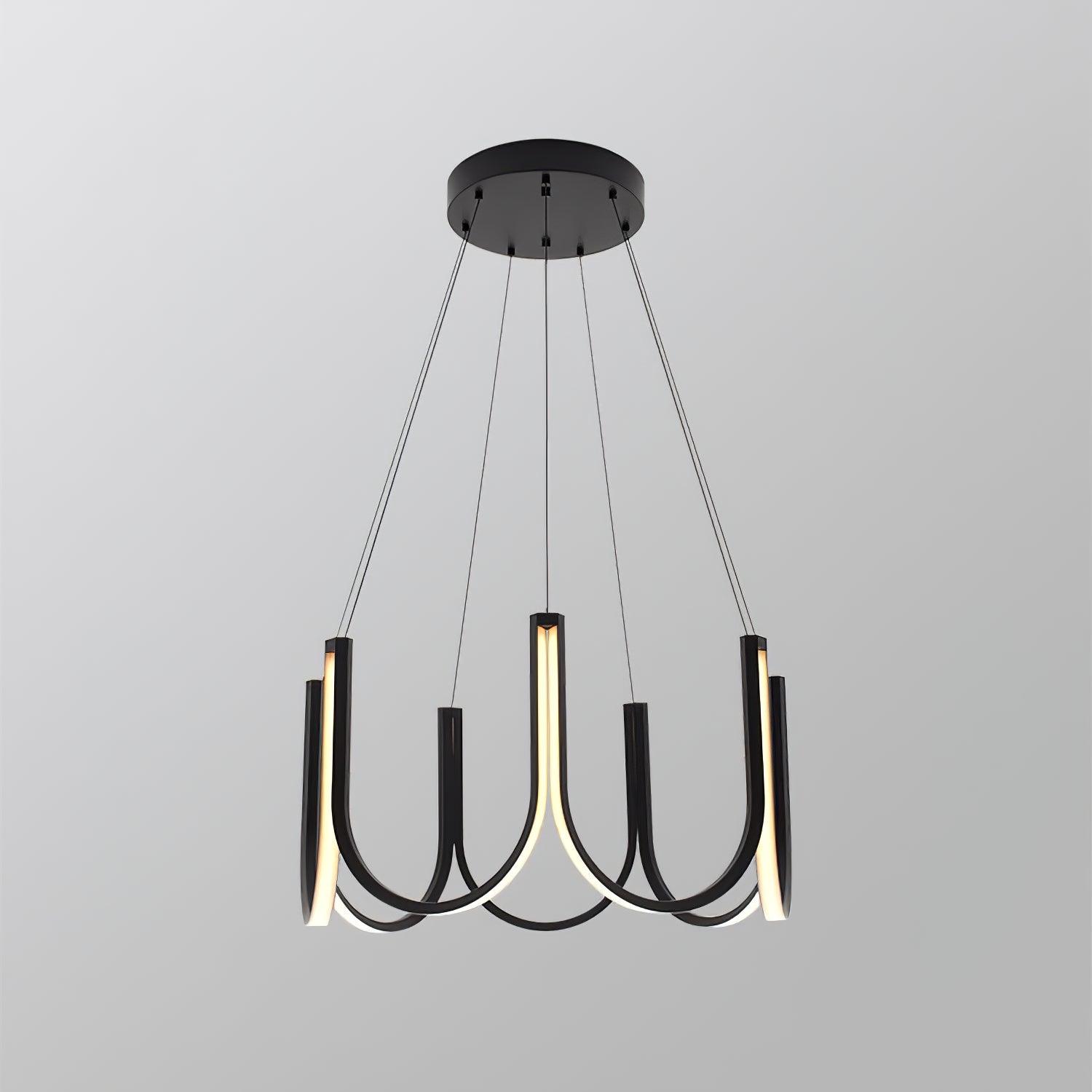 Modern Geometric U Shaped LED Pendant Light for Contemporary Dining and Living Spaces