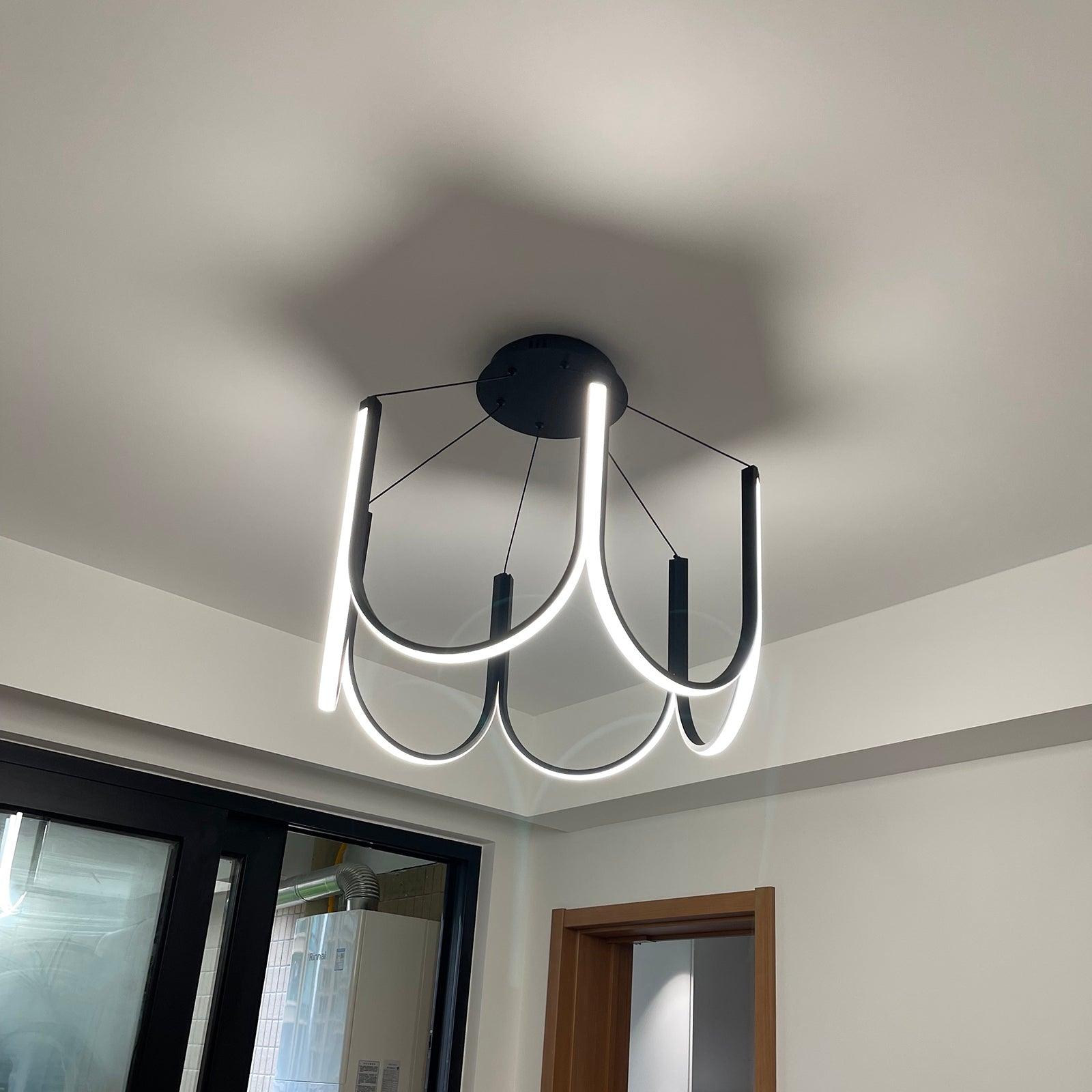 Modern Geometric U Shaped LED Pendant Light for Contemporary Dining and Living Spaces