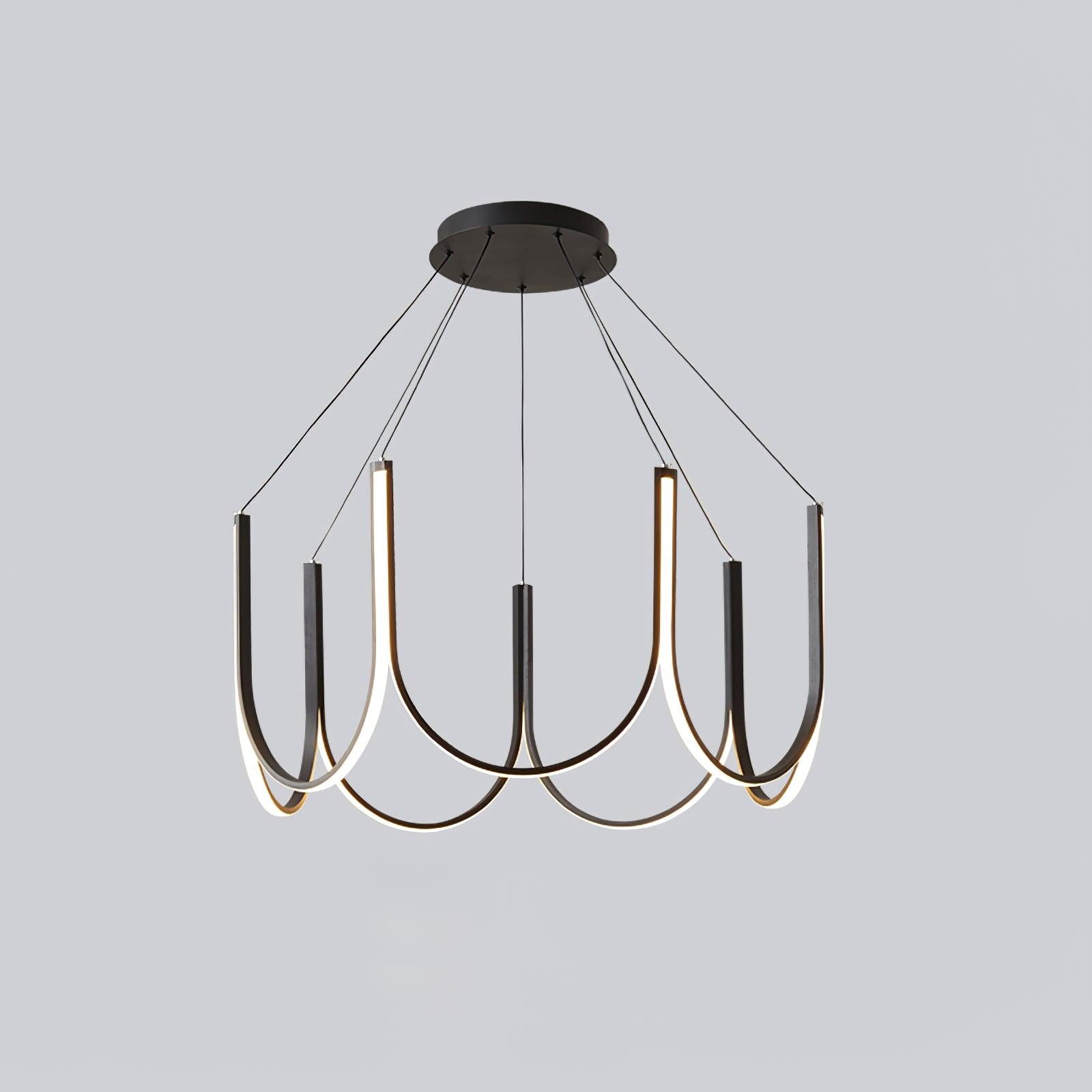 Modern Geometric U Shaped LED Pendant Light for Contemporary Dining and Living Spaces