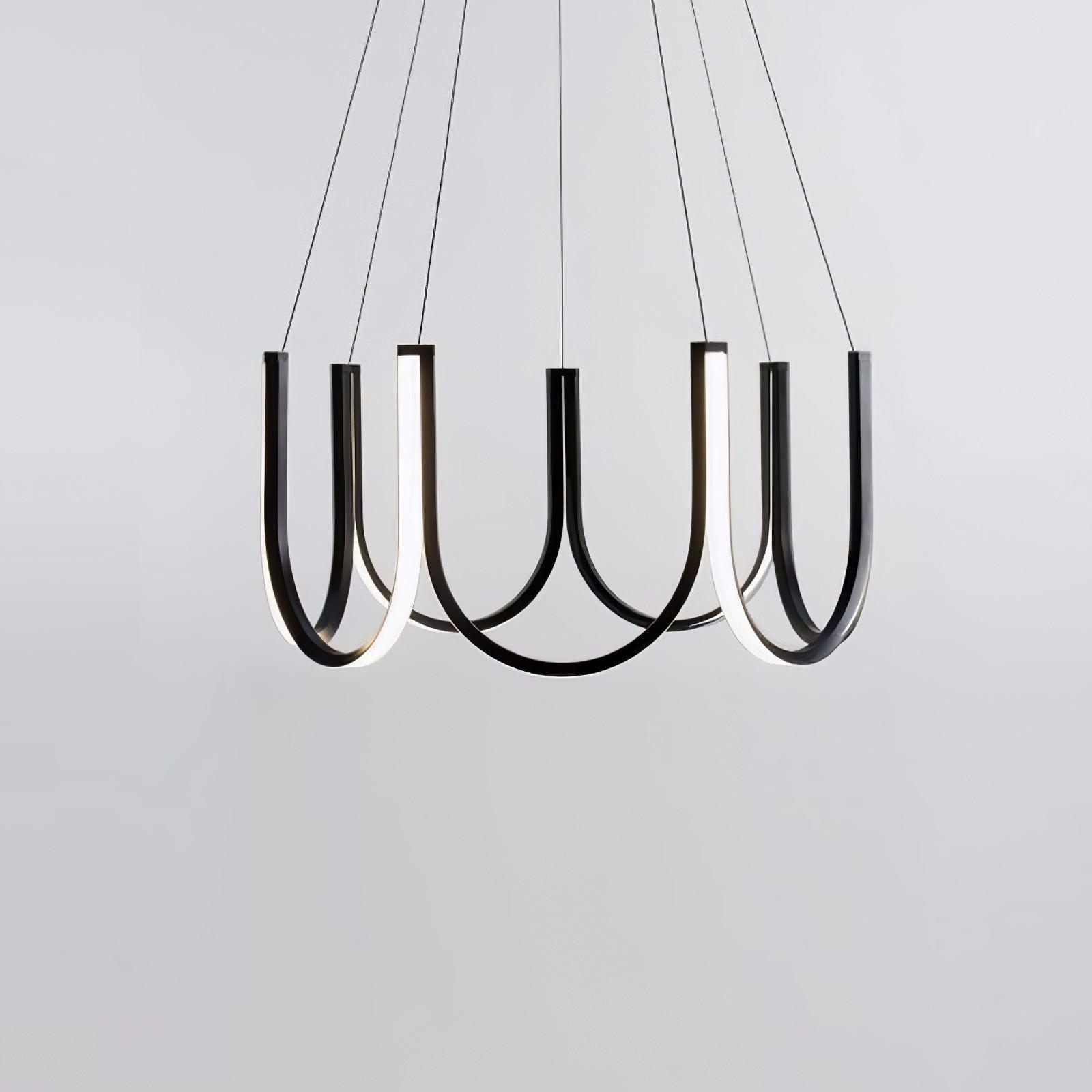 Modern Geometric U Shaped LED Pendant Light for Contemporary Dining and Living Spaces