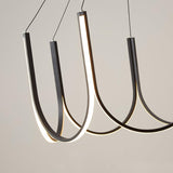 Modern Geometric U Shaped LED Pendant Light for Contemporary Dining and Living Spaces