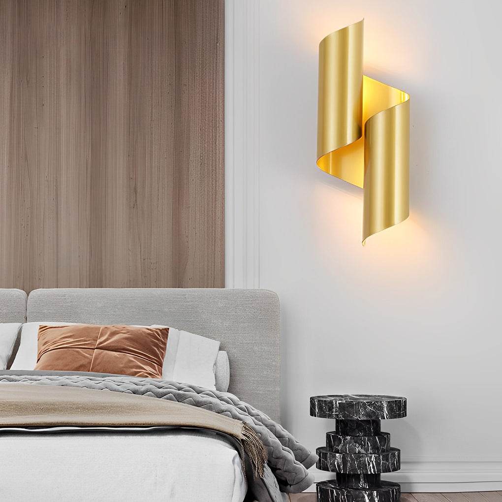 Modern Geometric Up and Down Wall Light Fixture Symmetrical Sconce Set of 2