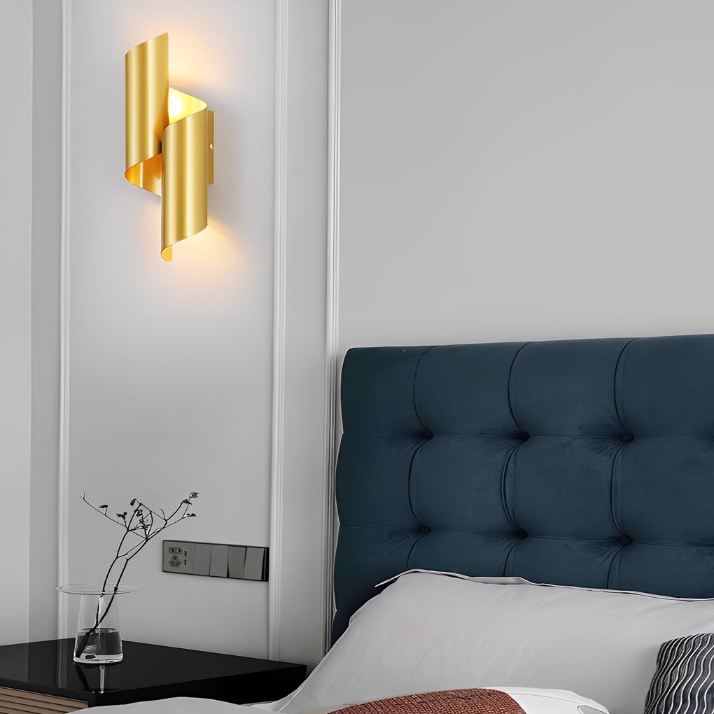Modern Geometric Up and Down Wall Light Fixture Symmetrical Sconce Set of 2