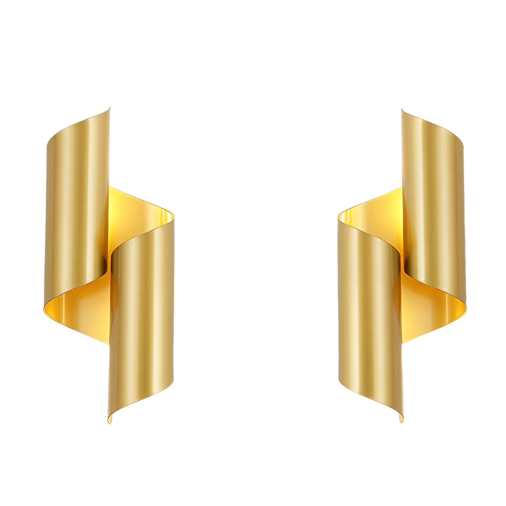 Modern Geometric Up and Down Wall Light Fixture Symmetrical Sconce Set of 2