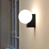 Modern Geometric Wall Mounted Lamp with Opal Glass Globe Set of 2 for Living Room and Bedroom