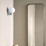 Modern Geometric Wall Mounted Lamp with Opal Glass Globe Set of 2 for Living Room and Bedroom