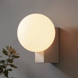 Modern Geometric Wall Mounted Lamp with Opal Glass Globe Set of 2 for Living Room and Bedroom