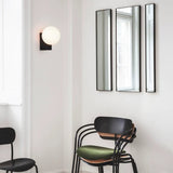 Modern Geometric Wall Mounted Lamp with Opal Glass Globe Set of 2 for Living Room and Bedroom