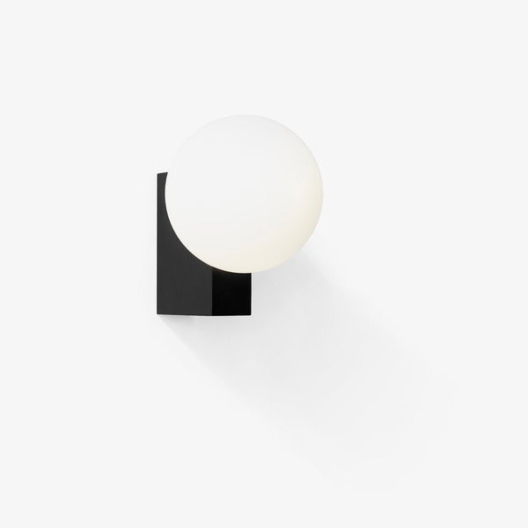 Modern Geometric Wall Mounted Lamp with Opal Glass Globe Set of 2 for Living Room and Bedroom