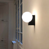 Modern Geometric Wall Mounted Lamp with Opal Glass Globe Set of 2 for Living Room and Bedroom