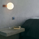Modern Geometric Wall Mounted Lamp with Opal Glass Globe Set of 2 for Living Room and Bedroom