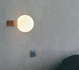 Modern Geometric Wall Mounted Lamp with Opal Glass Globe Set of 2 for Living Room and Bedroom