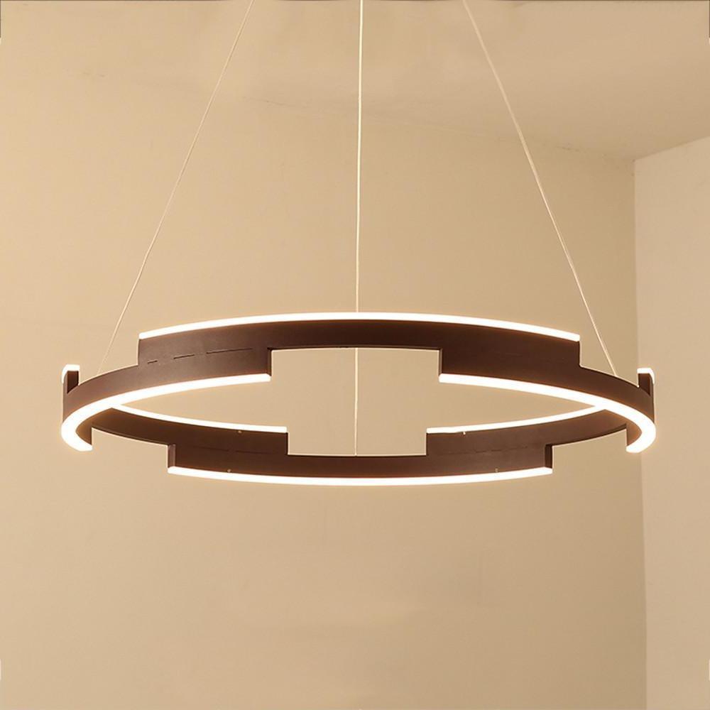 Modern Geometrical Circular LED Chandelier Kitchen Island Lighting Adjustable Hanging Ring Lamp