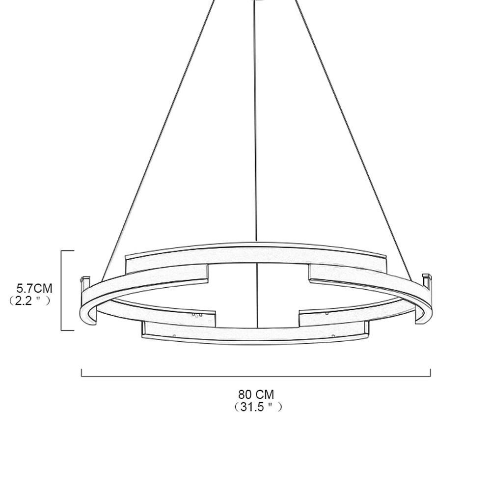 Modern Geometrical Circular LED Chandelier Kitchen Island Lighting Adjustable Hanging Ring Lamp