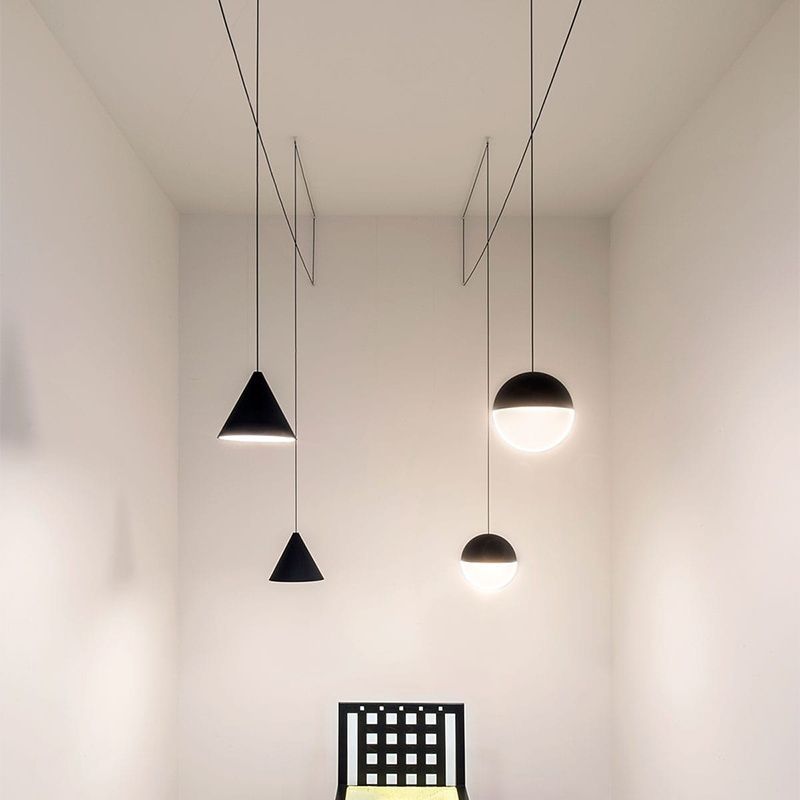 Modern GeoWeave Geometric LED Pendant Light with Adjustable Cable for Minimalist Interiors