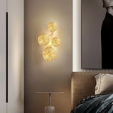 Modern Gilded Lotus Leaf Wall Sconce Artistic Golden Stainless Steel LED Lighting Fixture