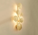 Modern Gilded Lotus Leaf Wall Sconce Artistic Golden Stainless Steel LED Lighting Fixture