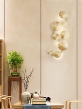 Modern Gilded Lotus Leaf Wall Sconce Artistic Golden Stainless Steel LED Lighting Fixture