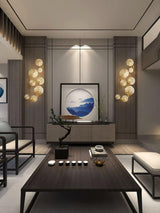 Modern Gilded Lotus Leaf Wall Sconce Artistic Golden Stainless Steel LED Lighting Fixture