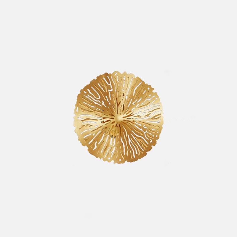 Modern Gilded Lotus Leaf Wall Sconce Artistic Golden Stainless Steel LED Lighting Fixture