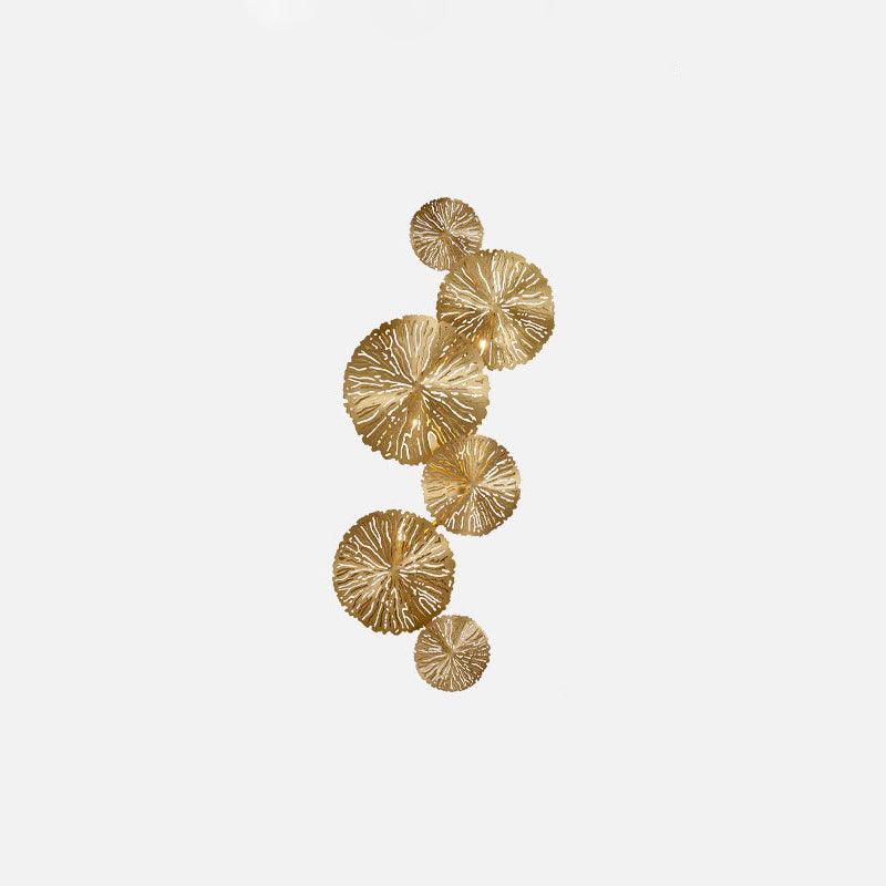 Modern Gilded Lotus Leaf Wall Sconce Artistic Golden Stainless Steel LED Lighting Fixture