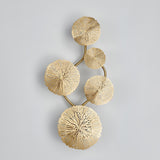 Modern Gilded Lotus Leaf Wall Sconce Artistic Golden Stainless Steel LED Lighting Fixture