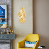 Modern Gilded Lotus Leaf Wall Sconce Artistic Golden Stainless Steel LED Lighting Fixture