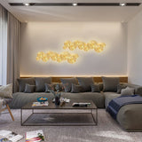 Modern Gilded Lotus Leaf Wall Sconce Artistic Golden Stainless Steel LED Lighting Fixture
