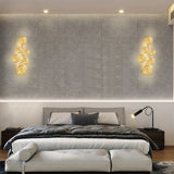 Modern Gilded Lotus Leaf Wall Sconce Artistic Golden Stainless Steel LED Lighting Fixture