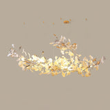 Modern Ginkgo Cloud Chandelier with Handcrafted Porcelain Leaves for Warm Artistic Lighting