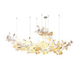 Modern Ginkgo Cloud Chandelier with Handcrafted Porcelain Leaves for Warm Artistic Lighting