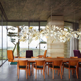 Modern Ginkgo Leaf Porcelain Chandelier Luxury Ceramic Candelabrum Lighting