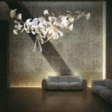 Modern Ginkgo Leaf Porcelain Chandelier Luxury Ceramic Candelabrum Lighting