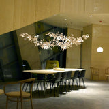 Modern Ginkgo Leaf Porcelain Chandelier Luxury Ceramic Candelabrum Lighting