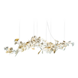 Modern Ginkgo Leaf Porcelain Chandelier Luxury Ceramic Candelabrum Lighting