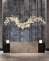 Modern Ginkgo Leaf Porcelain Chandelier Luxury Hanging Ceiling Light Fixture