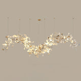 Modern Ginkgo Leaf Porcelain Chandelier Luxury Hanging Ceiling Light Fixture