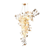 Modern Ginkgo Leaf Porcelain Chandelier Luxury Hanging Ceiling Light Fixture