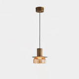 Modern Glacier Crackle Glass LED Pendant Light Bronze Finish for Kitchen Island