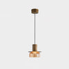 Modern Glacier Crackle Glass LED Pendant Light Bronze Finish for Kitchen Island