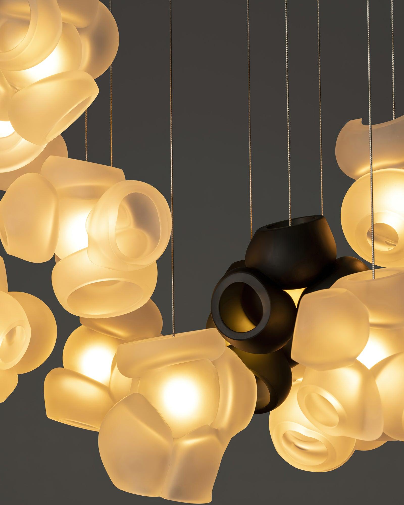 Modern Glass Bubbles Cluster LED Pendant Light for Contemporary Living Spaces