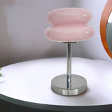 Modern Glass Burger Mushroom Table Lamp USB Rechargeable Warm LED Bedside Nightstand Light