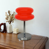 Modern Glass Burger Mushroom Table Lamp USB Rechargeable Warm LED Bedside Nightstand Light