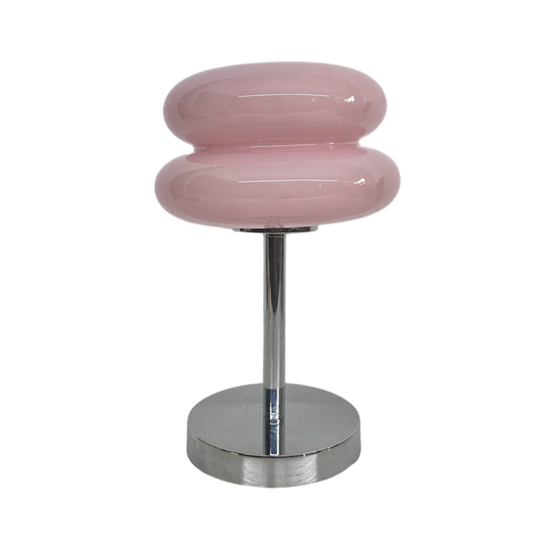 Modern Glass Burger Mushroom Table Lamp USB Rechargeable Warm LED Bedside Nightstand Light