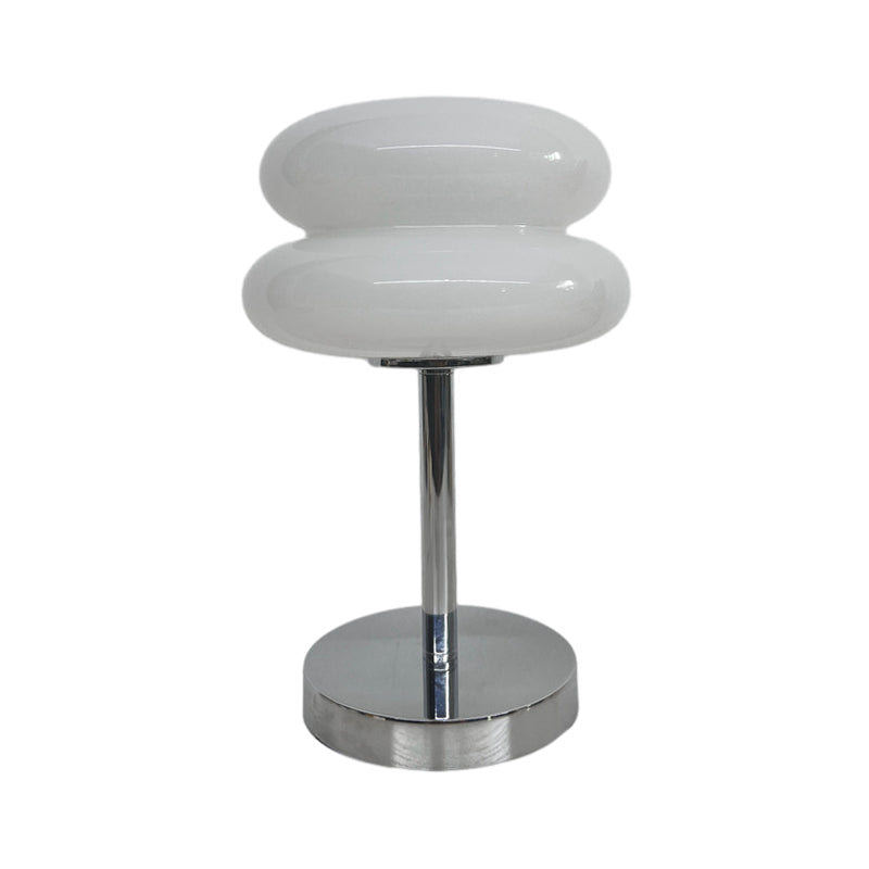 Modern Glass Burger Mushroom Table Lamp USB Rechargeable Warm LED Bedside Nightstand Light