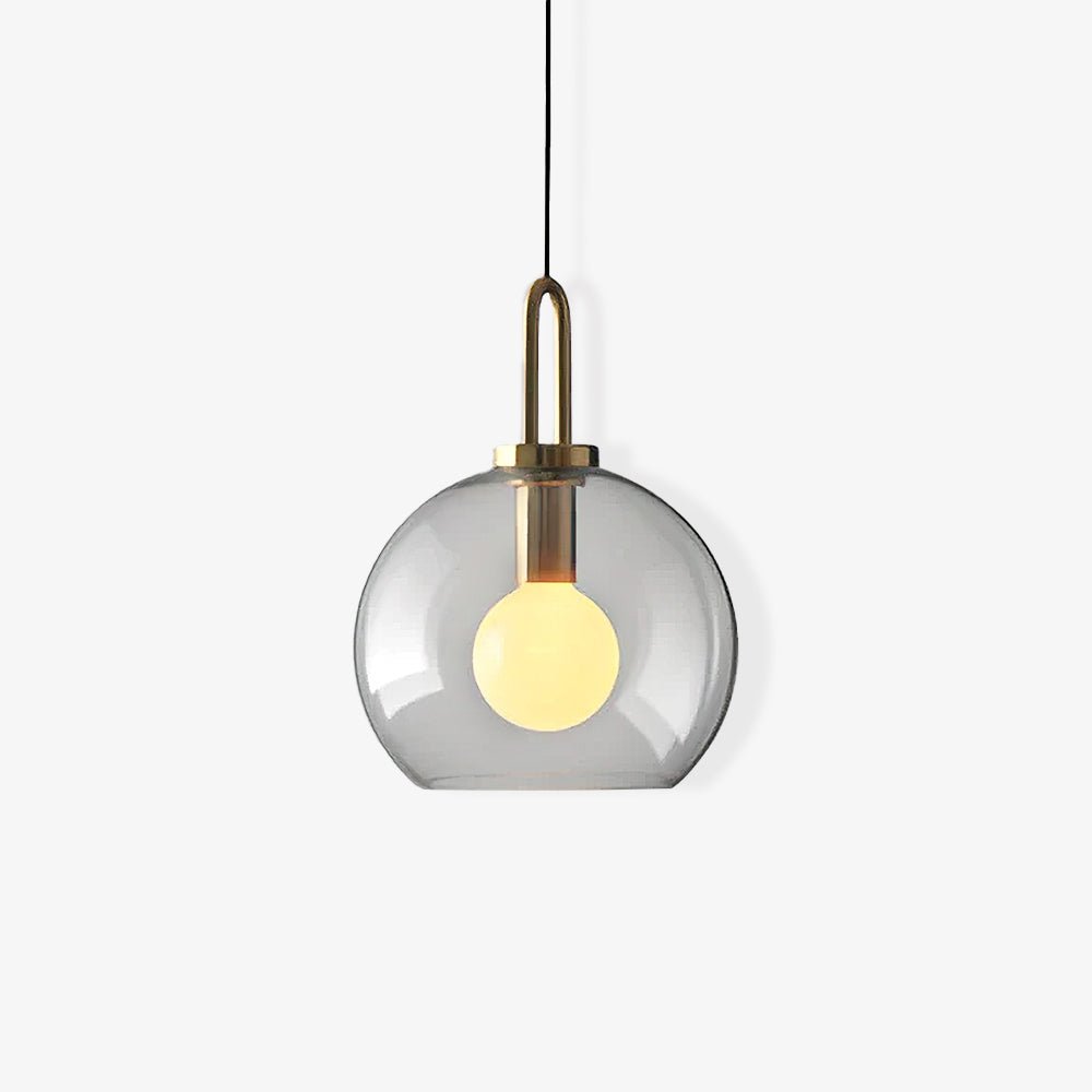 Modern Glass Capsule and Sphere Pendant Light with Copper Finish for Interior Decor